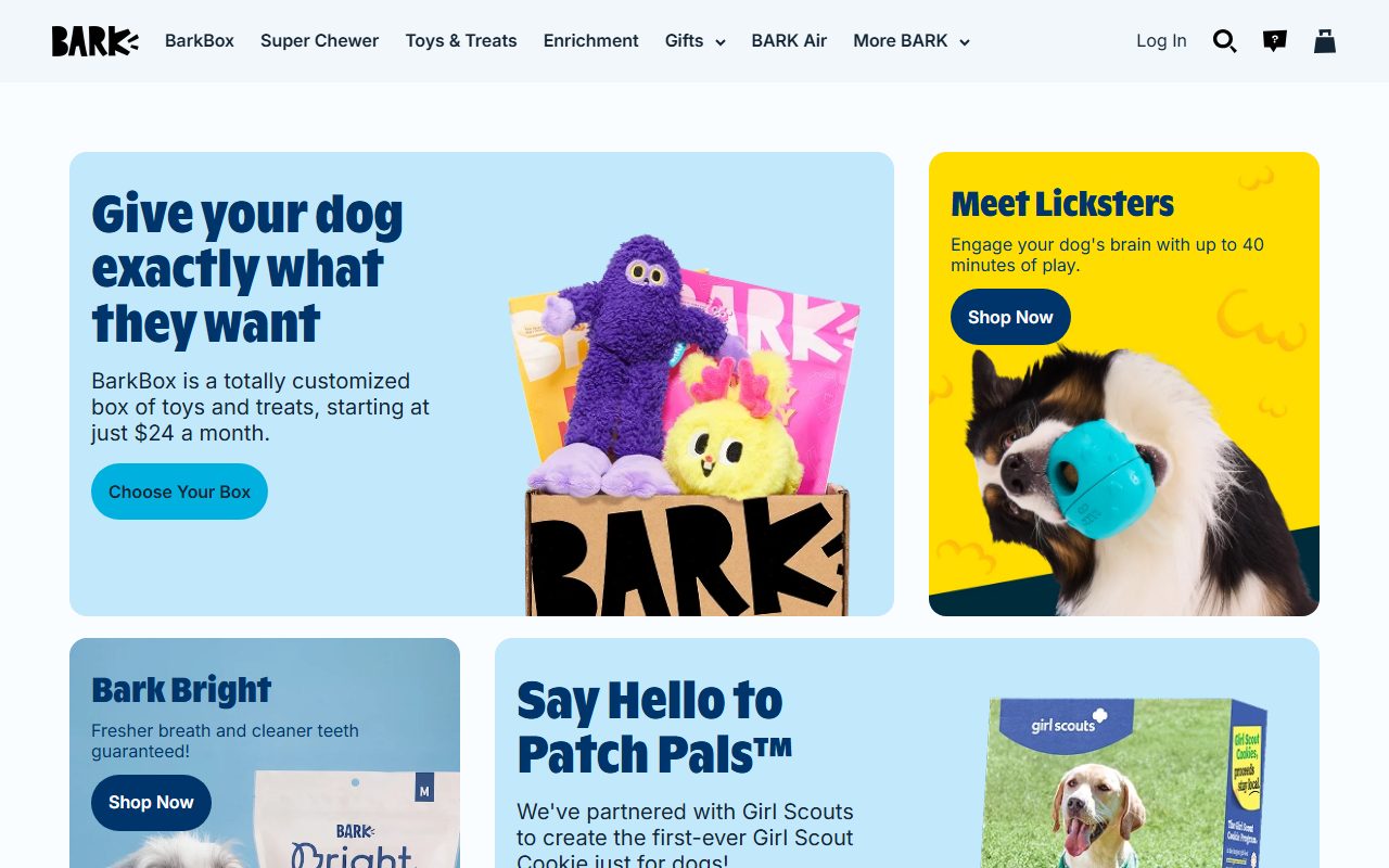 BARK / BarkBox官网首页截屏